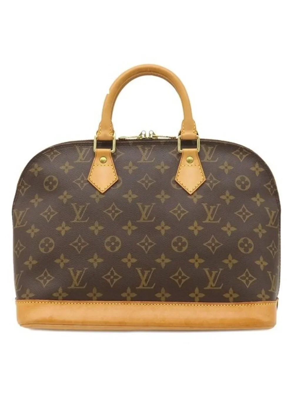 Louis Vuitton Handbag Alma PM Monogram Canvas Gold Brown Key Padlock Out of